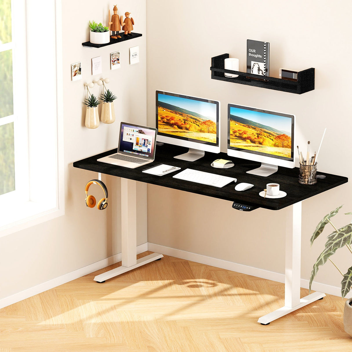 Tablero universal de 58 pulgadas x 28 pulgadas para estructura de escritorio estándar y de pie