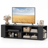 Mueble de TV de madera para almacenamiento de consolas y equipos multimedia de 59 pulgadas - Nogal
