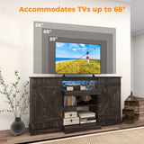 Mueble de TV de 58 pulgadas para televisores de hasta 65 pulgadas con luces LED de 20 colores - Café