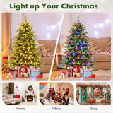 Árbol de Navidad Artificial de 1.5 m con Bisagras, 11 Modos de Iluminación y Control Remoto