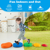 5 Piedras de Equilibrio Apilables Redondas para Niños Interiores/Exteriores - Multicolor