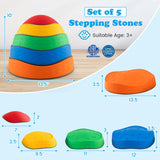 5 Piedras de Equilibrio Apilables Redondas para Niños Interiores/Exteriores - Multicolor