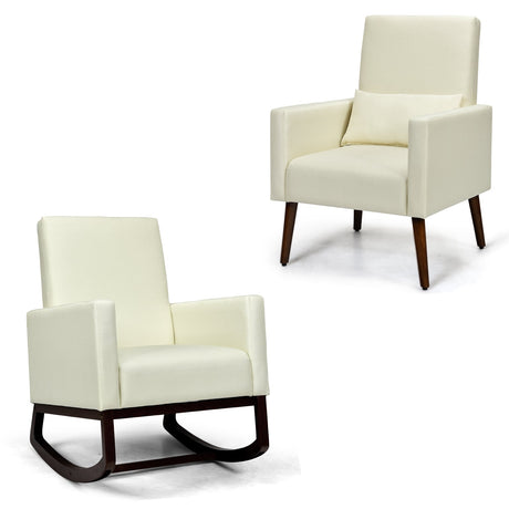 Mecedora tapizada 2 en 1 con almohada