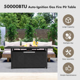 57 Inch 50 000 BTU Rectangular Propane Outdoor Fire Pit Table