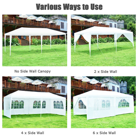 Carpa Toldo de 10 x 20 pies con 6 paredes laterales y bolsa de transporte - Blanco