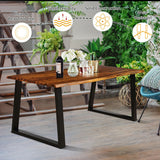 Mesa de comedor rectangular de madera de acacia