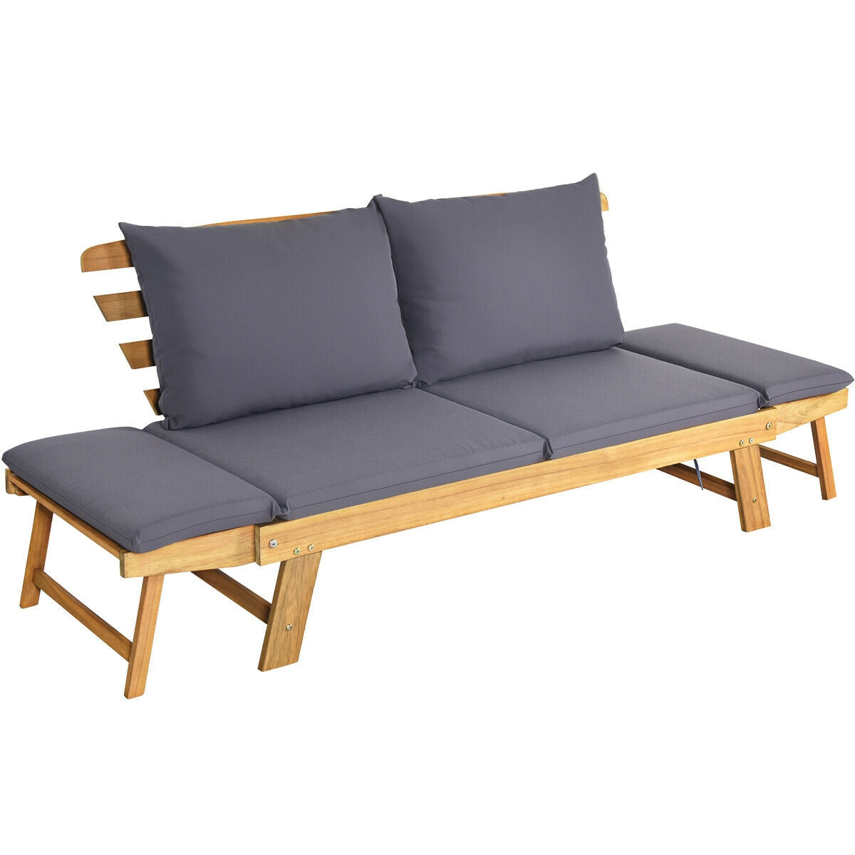 Sofá cama convertible para patio con cojín grueso