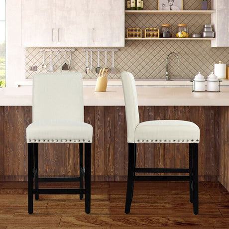 Sillas de cocina de 25 pulgadas con patas de madera de caucho