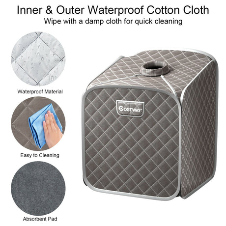 2L Sauna de Vapor Plegable Portátil Spa-Gris
