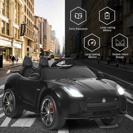 Coche eléctrico con licencia 12V Jaguar F-Type SVR para niños