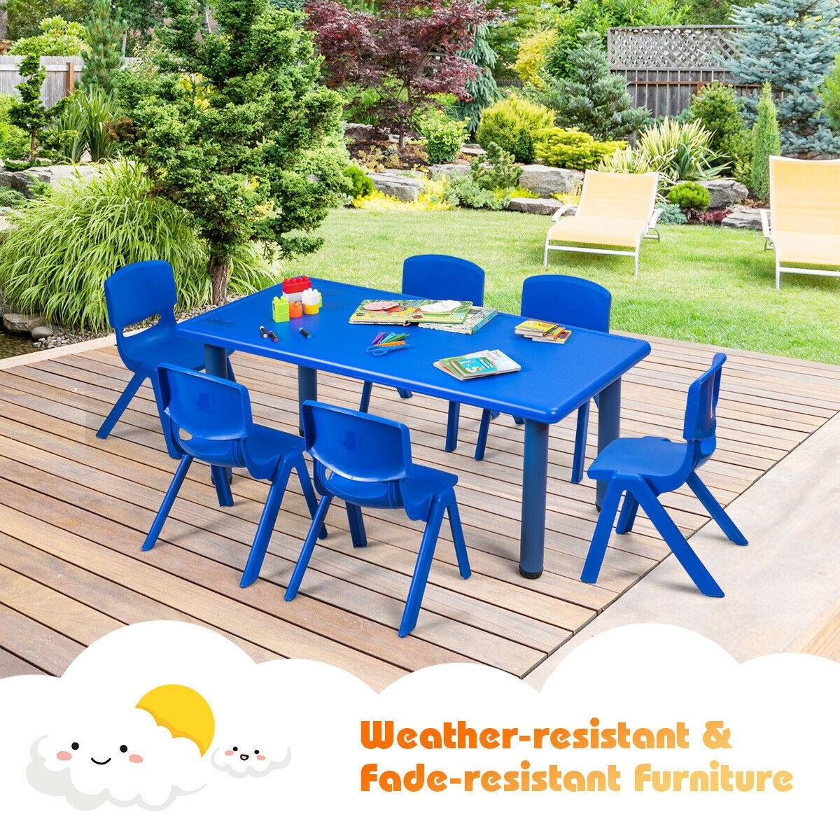 Sillas apilables de plástico para niños, paquete de 6, para aula