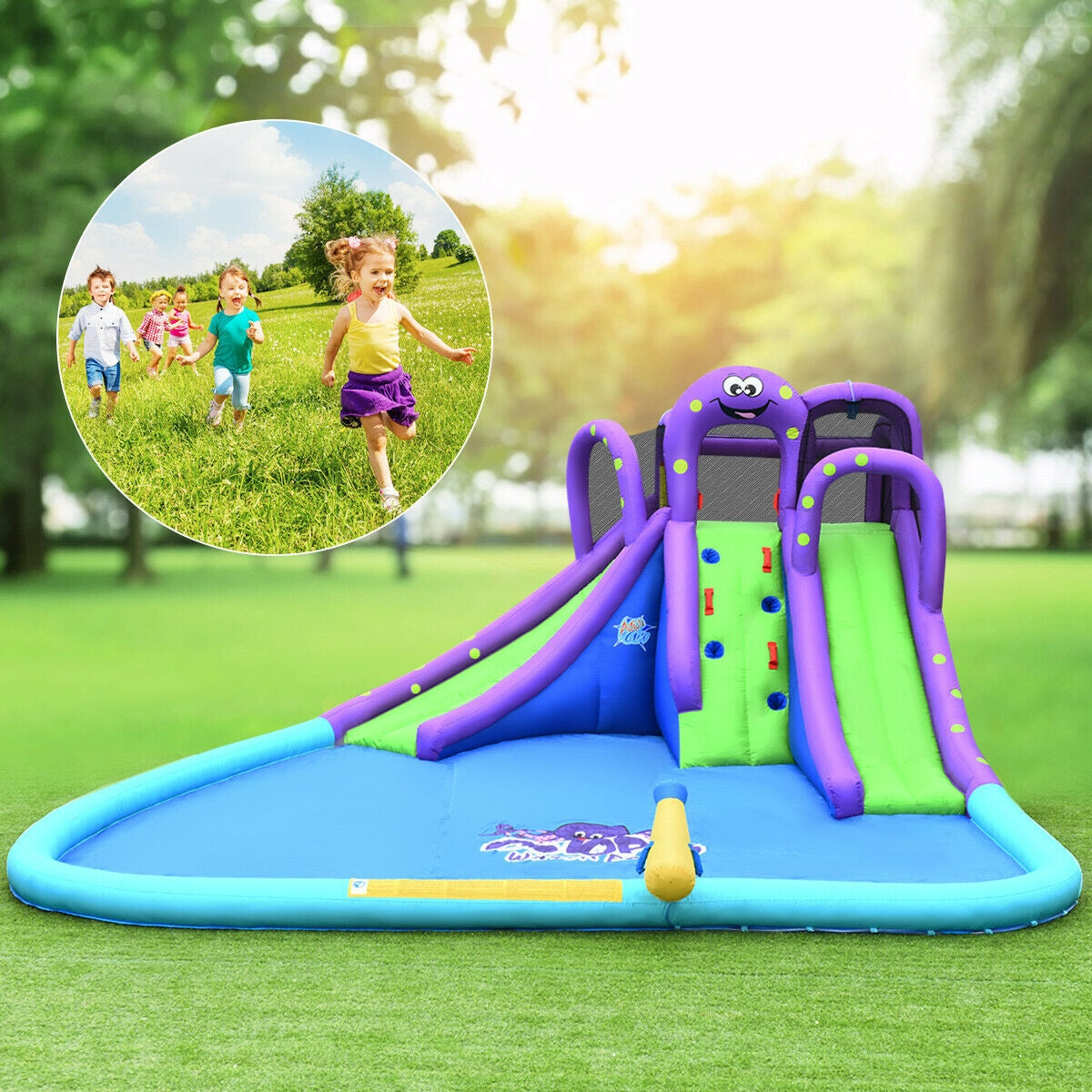 Parque Inflable de Agua y Arena Mighty Bounce House con Piscina Grande