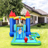 Casa inflable para niños con tobogán de agua sin soplador