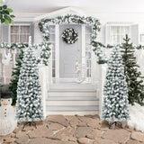 Árbol de Navidad artificial tipo lápiz con bisagras sin luces y efecto nevado, de 1.83 m (6 pies) con 500 puntas de rama