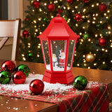 5.3 Feet Musical Christmas Street Lamp with Blowing Snow and LED Lights-Red