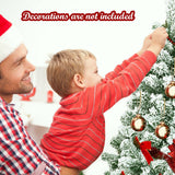 Árbol de Navidad artificial nevado de 7.5 pies, con bisagras, 1346 puntas y base plegable