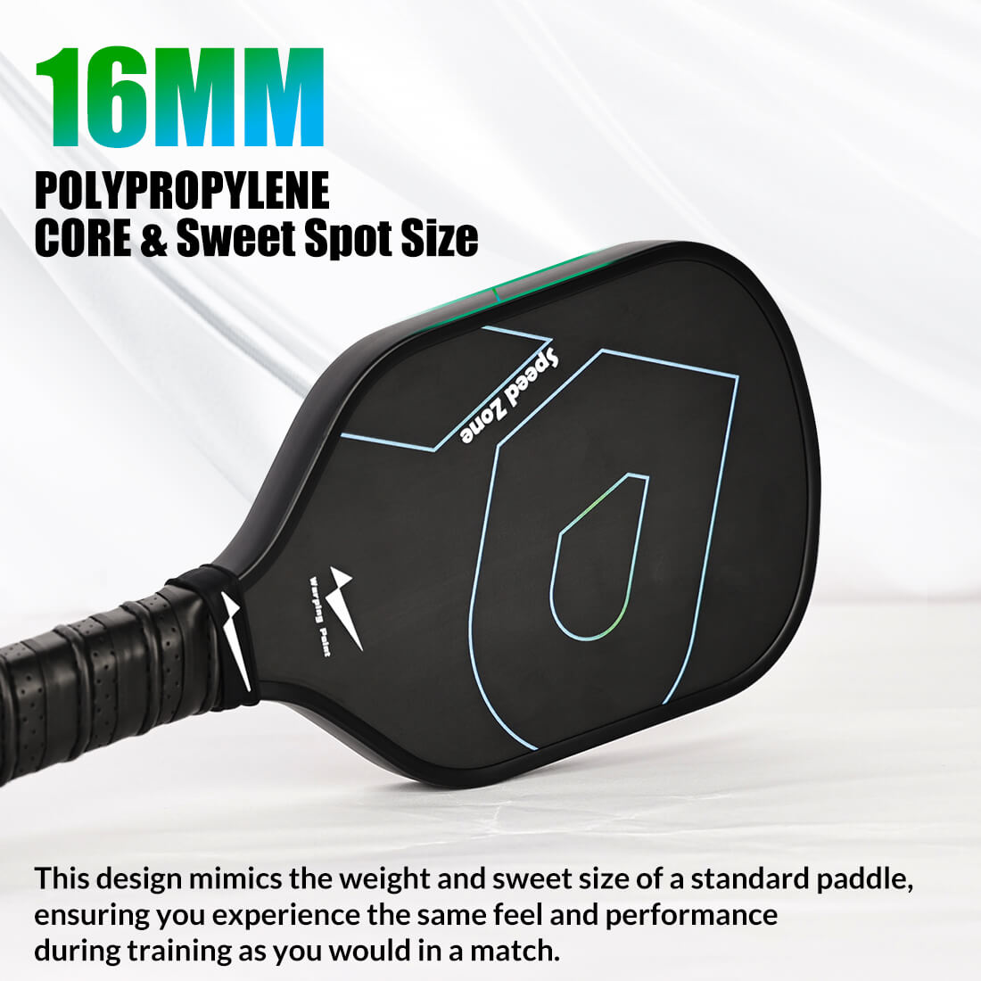 Pala de entrenamiento de pickleball - 16 mm