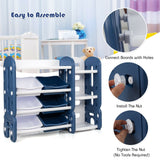 Organizador de almacenamiento de juguetes para niños con cubos y estante multicapa para dormitorio o sala de juegos