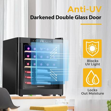 Refrigerador de compresor para 21 botellas de vino con control digital