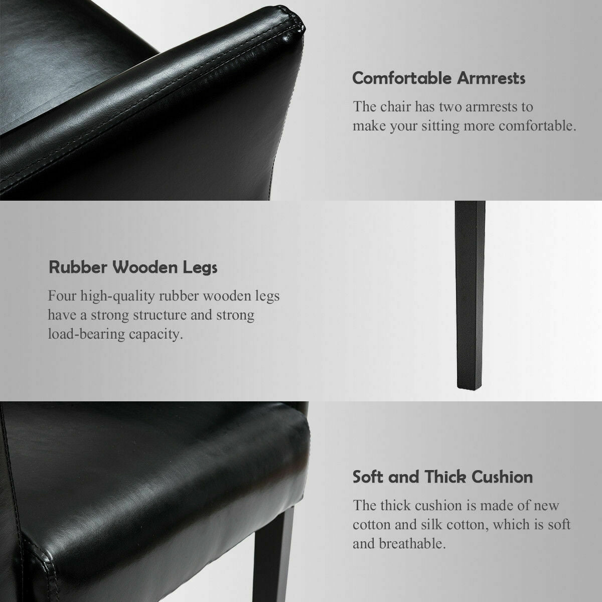 Sofá de sillón ejecutivo moderno de cuero sintético