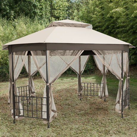 Gazebo de patio octogonal de 10x 12 pies
