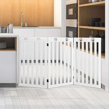 Puerta para mascotas independiente plegable de madera de 36 pulgadas con bisagra flexible de 360°