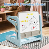 Set de mesa y silla para niños 2 en 1 con caballete y tablero de pintura artística ajustable