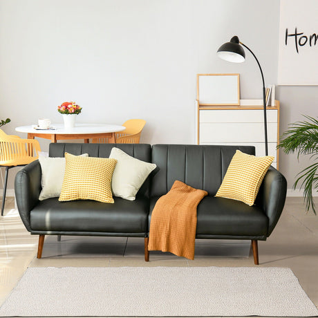 Sofá cama convertible de 3 plazas con respaldo ajustable para sala de estar