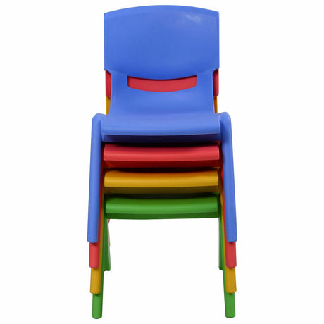 Paquete de 4 sillas de plástico apilables y coloridas para niños
