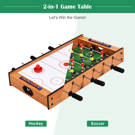 Mesa de juego de futbolín/hockey de aire 2 en 1 para interiores y exteriores