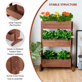 Macetero elevado de 3 niveles con escalera desmontable y estante ajustable