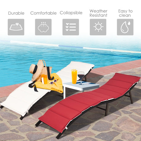 2 Sillas Plegables para Tumbona de Patio