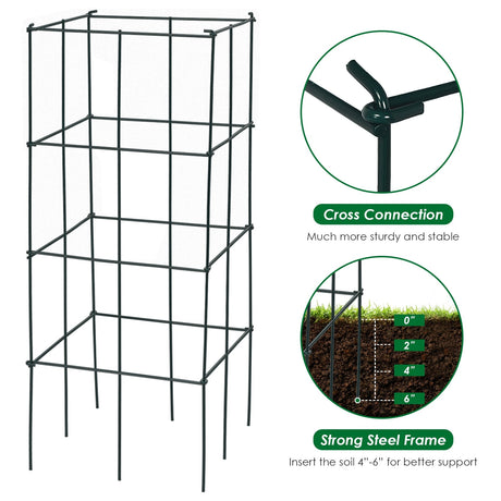 4 Pack Enrejado de Jardín para Plantas Trepadoras para Flores y Verduras