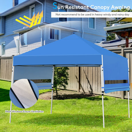 Carpa plegable de 17 x 10 pies con toldo instantáneo ajustable