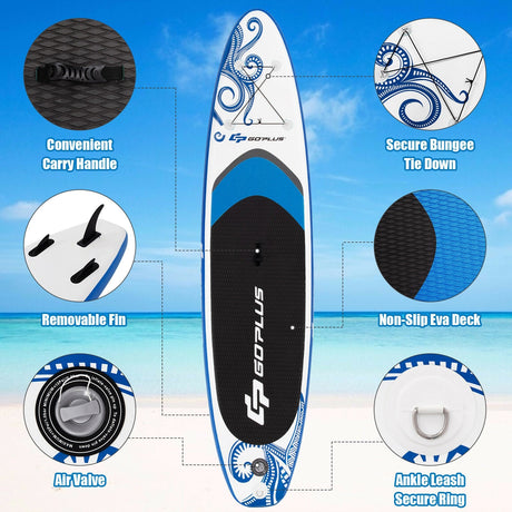 Tabla de paddle inflable de 11 pies con bolsa de transporte
