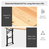Mesa de Picnic Plegable de Madera para Exteriores de 66.5 Pulgadas con Alturas Ajustables
