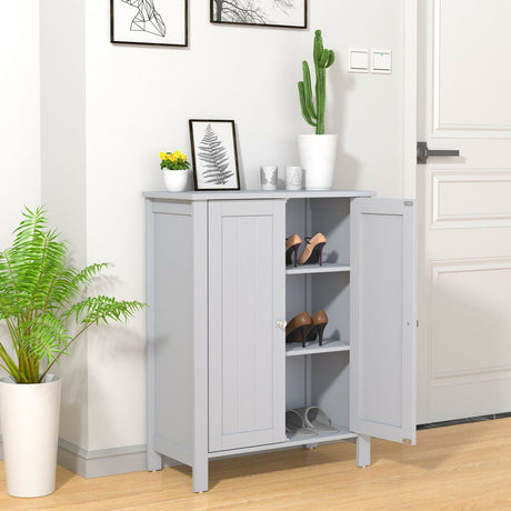 Organizador de almacenamiento de pie para baño de 2 puertas con ahorro de espacio