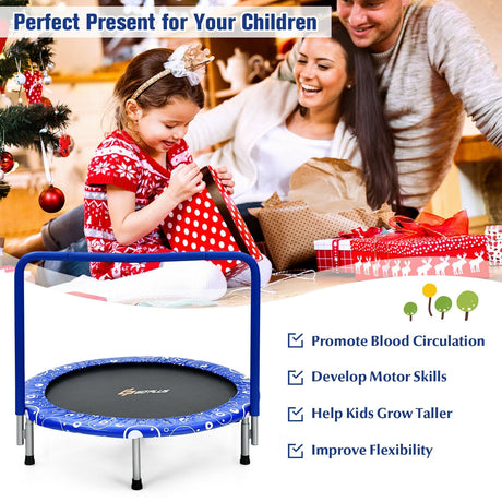 Mini trampolín para niños de 36 pulgadas con barandilla totalmente cubierta