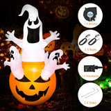 Decoración inflable de jardín de calabaza de Halloween de 1,8 m con luz LED incorporada
