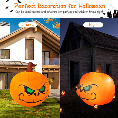 Calabaza inflable de Halloween de 4 pies con luz LED incorporada