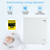 Congelador horizontal de 5.2 pies cúbicos Refrigerador de una puerta vertical con 3 canastas - Blanco