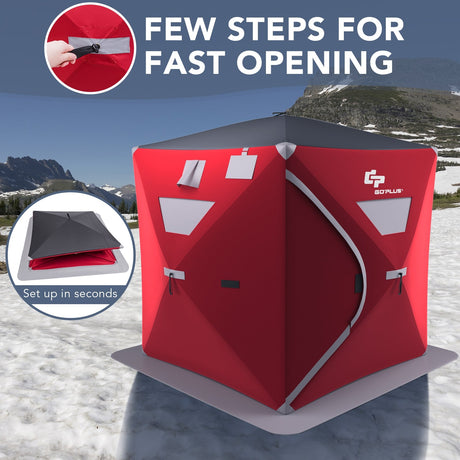 Tienda de pesca de hielo portátil para 2 personas con bolsa