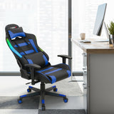 Silla Gaming Giratoria Ajustable con Luces LED y Mando a Distancia