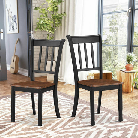 2 sillas de comedor de madera maciza Whitesburg con respaldo de huso