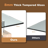 Mesa de centro rectangular de cristal con patas metálicas para salón