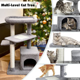 Árbol para gatos con percha y pelota colgante para juego y descanso en interiores