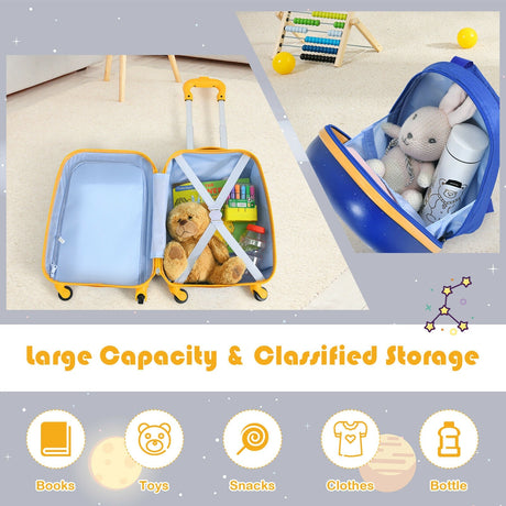 Juegos de equipaje de 2 piezas para niños con mochila y maleta para viajar