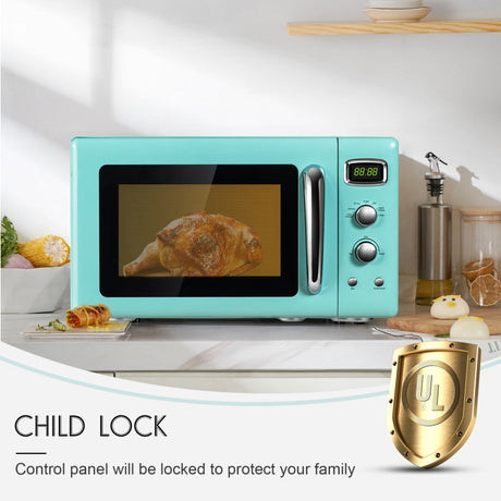 Horno microondas compacto retro de 0.9 pies cúbicos para encimera