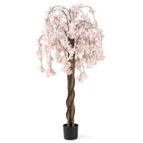 Árbol artificial de flor de cerezo de 5.5 pies de altura con flores rosas/blancas, 1 unidad
