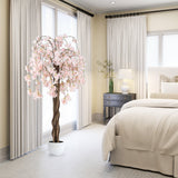 Árbol artificial de flor de cerezo de 5.5 pies de altura con flores rosas/blancas, 1 unidad